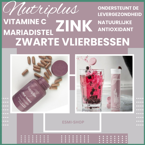 Nutriplus | Mariadistel | Sambucus | Zink | Vitamine C | Natuurlijk ANTIOXIDANT | Capsules/Tabletten